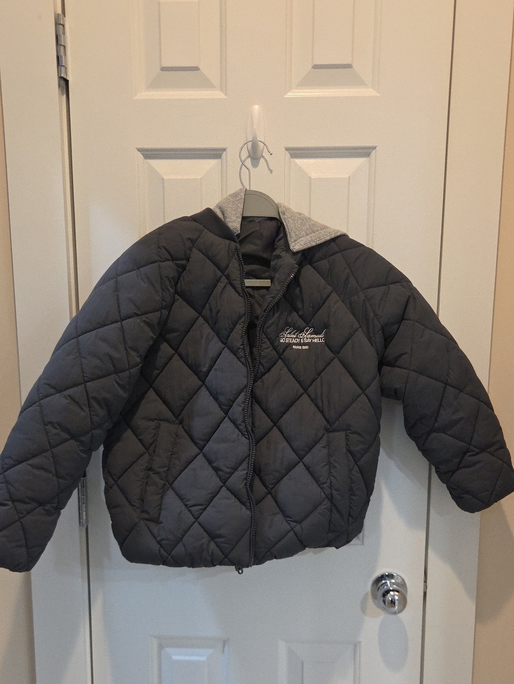 Zara Black Quilted Hooded Puffer Jacket